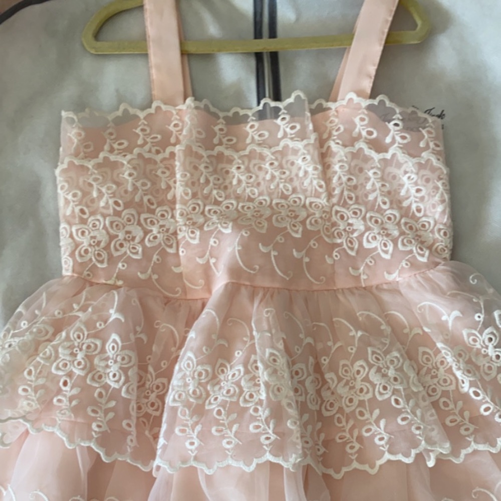 Janie and Jack Tiered Embroidered Organza Dress